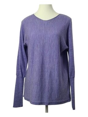 Max Studio 100% Merino Wool Sweater Lavender Long Sleeve Knit Size M Soft Luxury